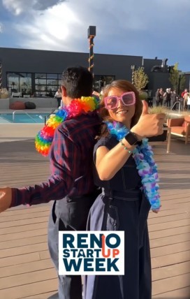 Photo Booth from Tahoe Trolley at Reno Startup Week at the RED Luxury Apartment Rooftop in Reno, NV
